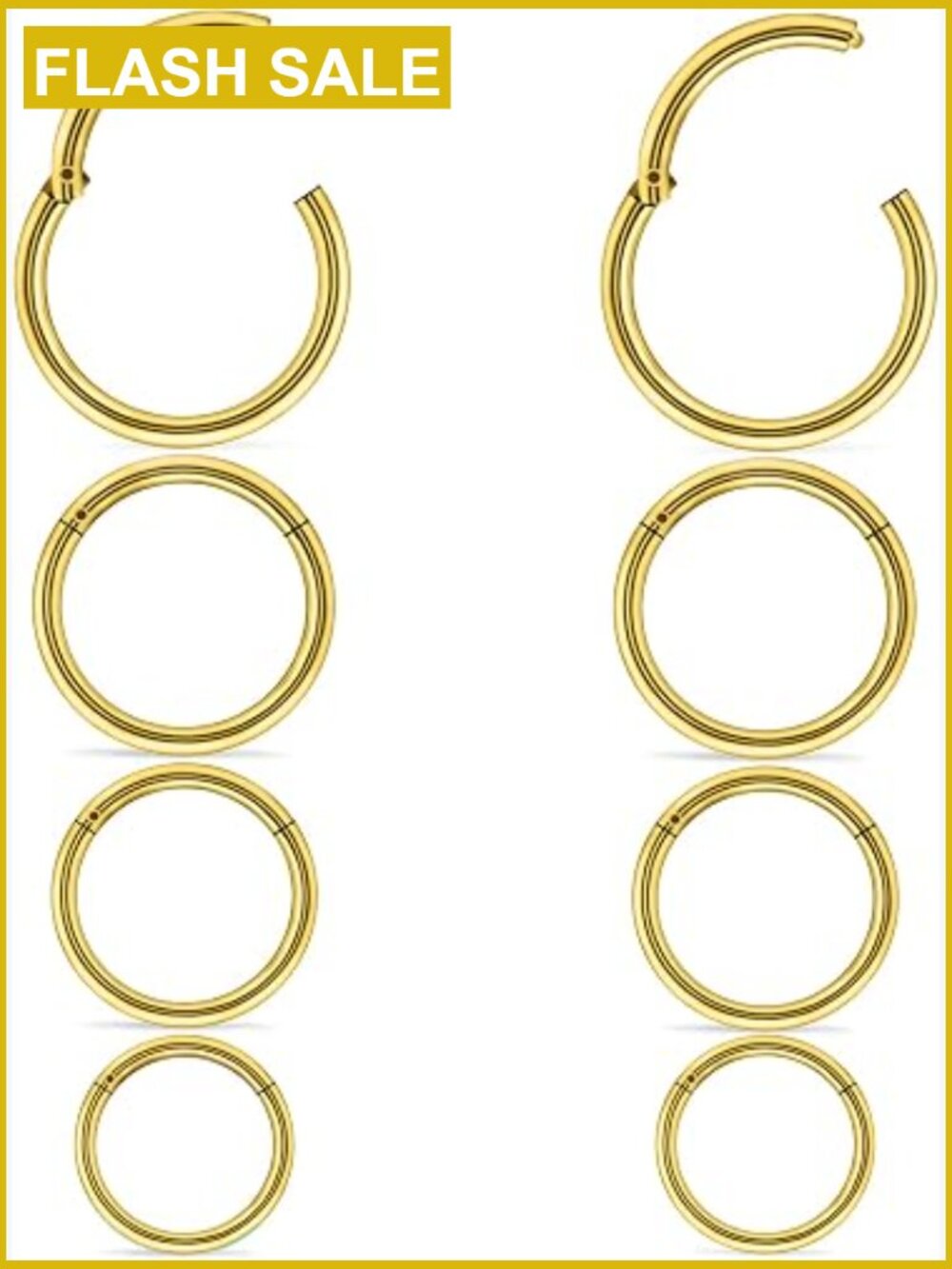 Surgical Steel Hinged Clicker Hoop Nose Rings Lip Rings Helix Cartilage Daith